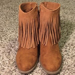 Mossimo supply Co. Brown fringe booties